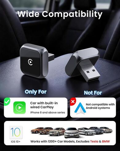 2-in-1 Wireless CarPlay Adapter for Apple iPhone USB-A/USB-C Plug & Play in Saudi Arabia