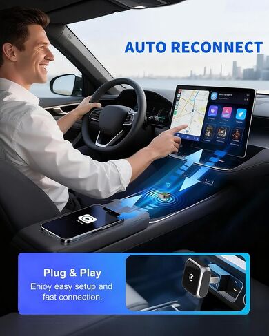 2-in-1 Wireless CarPlay Adapter for Apple iPhone USB-A/USB-C Plug & Play in Saudi Arabia