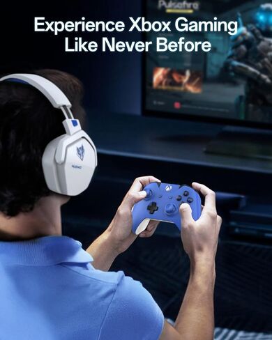 NUBWO N16 Gaming Headsets for Xbox, PS5, PS4, PC, NS, Mac - Over Ear Headphones with Microphone, Stereo Sound, Wired Headet with 3.5mm Audio Jack (White Blue) in Saudi Arabia