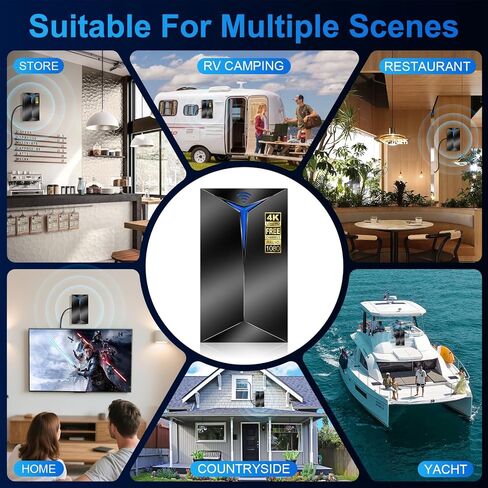 2026 Upgraded TV Antenna Indoor Outdoor, 3500+ Miles Long Range for Local Channels, Digital Antenna with Amplified Signal Booster for TV - Supports 8K 4K 1080P HD, Easy Setup with 26ft Coaxial Cable in Saudi Arabia