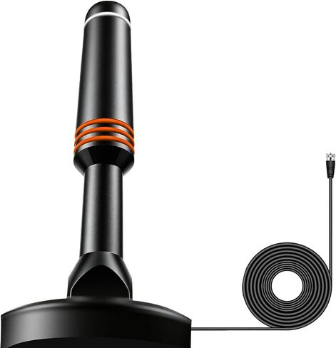Indoor Digital TV Antenna for Smart TV, HD Antenna for All Tvs Supports 4K 1080P with 9.86FT Cable,Enjoy Local Channels 115 Miles and Strong Magnetic Base in Saudi Arabia