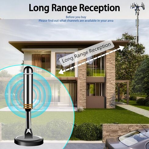 Indoor Digital TV Antenna for Smart TV, HD Antenna for All Tvs Supports 4K 1080P with 9.86FT Cable,Enjoy Local Channels 115 Miles and Strong Magnetic Base in Saudi Arabia