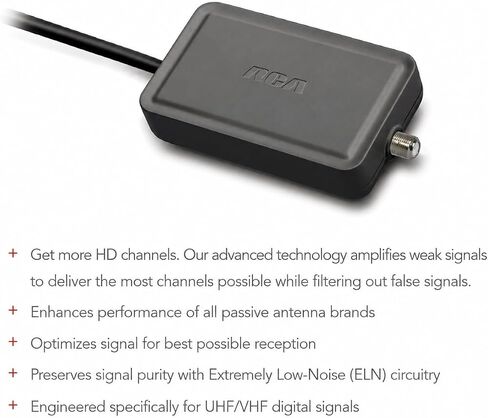 RCA Digital Amplifier for Indoor Antenna with Signal Optimization for Best Reception, Enhances Performance, Compatible with All Passive Antenna Brands, AMP1450E in Kuwait