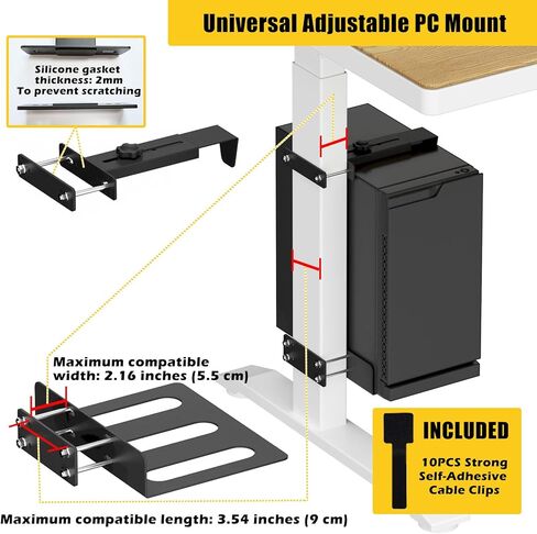 Universal Under Desk PC Mount for Standing Desk in Saudi Arabia