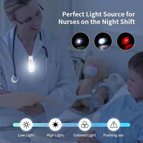 Rechargeable Nurse Light Clip On for Night Shift, Bright Hand-Free Nursing Work Flashlight, Lightweight Nurse Scrub Light for Badge, Emergency Clip-on Flashlight for Travel, Walk, Run (Blue) in Saudi Arabia