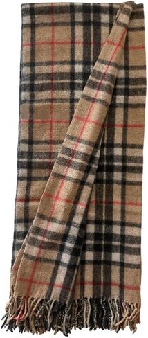 Briomhar Tartan Wool Throw Blanket - Plaid Throw Blanket for Couch, Outdoor, Camping, Car 60 inches by 72 inches with Fringe (Stewart Black) in Saudi Arabia