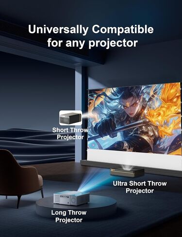 IN&VI Matte White Floor Rising Projector Screen Motorized for UST Long/Standerd Throw Projector in Saudi Arabia