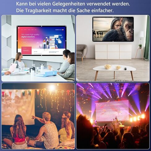 Projection Screen 120 inch Outdoor Projector Screens Portable Movie Screen 16:9 Foldable Anti-Crease Projection Screen for Home Theater Outdoor Indoor Support Double Sided Projection in Saudi Arabia