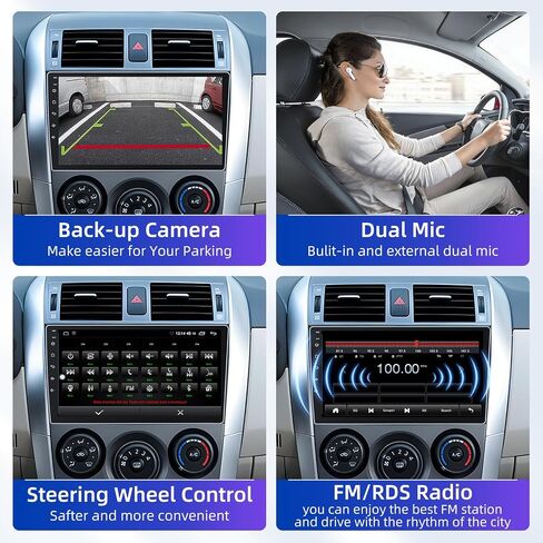 راديو سيارة 8Core 32G ROM Android 15 لسيارة Toyota Corolla 2009-2013: 9 بوصة in Kuwait