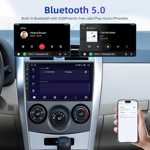 راديو سيارة 8Core 32G ROM Android 15 لسيارة Toyota Corolla 2009-2013: 9 بوصة in Kuwait