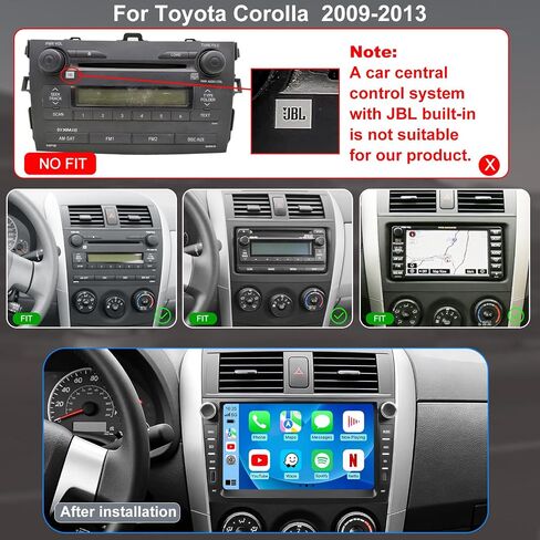 Upgrade Android Car Radio Stereo for Toyota Corolla 2009 2010 2011 2012 2013, 9 Inch Touch Screen Head Unit with Wireless Carplay Android Auto GPS Navigation FM Bluetooth 5G WiFi SWC HD Backup Camera in Saudi Arabia