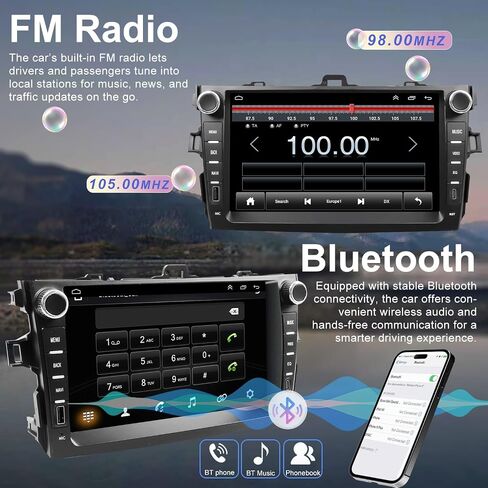 Upgrade Android Car Radio Stereo for Toyota Corolla 2009 2010 2011 2012 2013, 9 Inch Touch Screen Head Unit with Wireless Carplay Android Auto GPS Navigation FM Bluetooth 5G WiFi SWC HD Backup Camera in Saudi Arabia