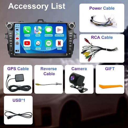 Upgrade Android Car Radio Stereo for Toyota Corolla 2009 2010 2011 2012 2013, 9 Inch Touch Screen Head Unit with Wireless Carplay Android Auto GPS Navigation FM Bluetooth 5G WiFi SWC HD Backup Camera in Saudi Arabia