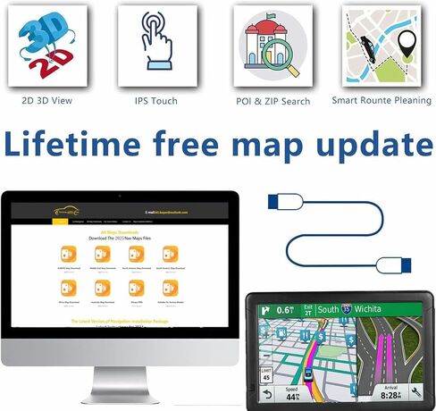 GPS Navigator for Car Truck RV，Latest 2026 Map 9" Touch Screen Car GPS in Saudi Arabia