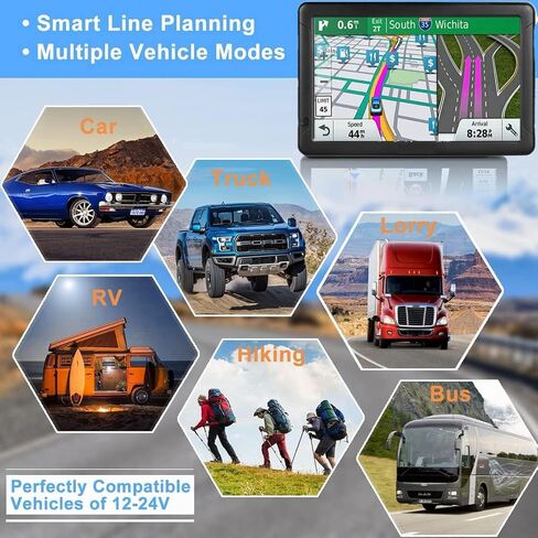 GPS Navigator for Car Truck RV，Latest 2026 Map 9" Touch Screen Car GPS in Saudi Arabia