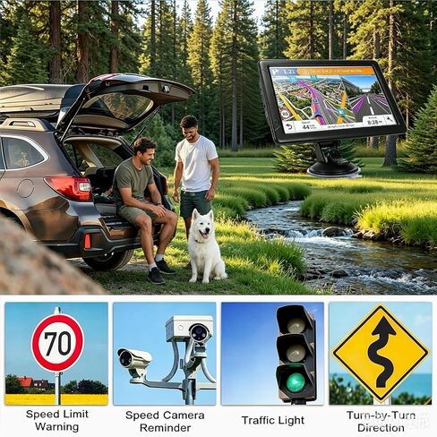 GPS Navigator for Car Truck RV，Latest 2026 Map 9" Touch Screen Car GPS in Saudi Arabia