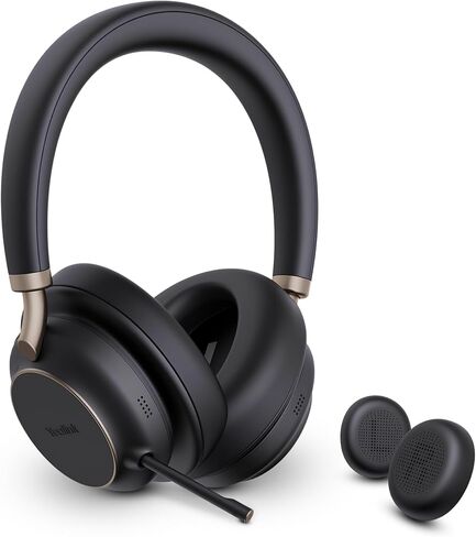 YealinkBH76 Plus UC Wireless Headset for Work (1208708), Bluetooth Headset with ANC Mic, Retractable Mic Arm, Switchable Earpads, Compatible with Teams, Zoom & Business Calls in Saudi Arabia