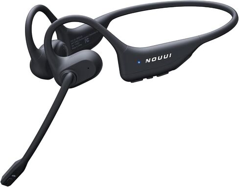 Open Ear Headphones with Mic, Dual Connection Bluetooth Headset with Microphone (AI Noise Cancelling), Bluetooth 5.3 Headphones with Mic, Sweatproof Wireless Headset with Mic for Work, Workout, Call in Saudi Arabia