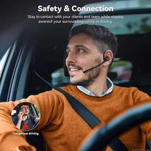 Open Ear Headphones with Mic, Dual Connection Bluetooth Headset with Microphone (AI Noise Cancelling), Bluetooth 5.3 Headphones with Mic, Sweatproof Wireless Headset with Mic for Work, Workout, Call in Saudi Arabia