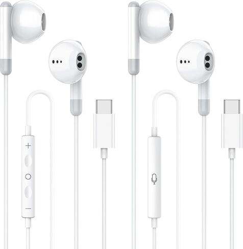 Cablex USB C Headphones for iPhone 17/16/15, Wired Earbuds with Mic, 2 Pack in Kuwait