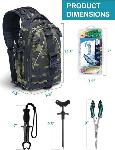 Jenseits Fishing Backpack Kit with Tackle Box, Pliers and Fish Gripper in Saudi Arabia