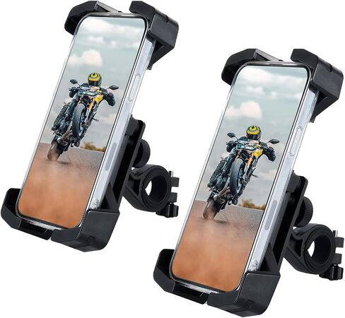 Motorcycle Phone Mount Bike Phone Holder for Bicycle Scooter Universal Motorcycle Handlebar Cell Phone Clamp for iPhone/Galaxy 4.92"-6.7" Smartphones (Black, 1Pack) in Saudi Arabia