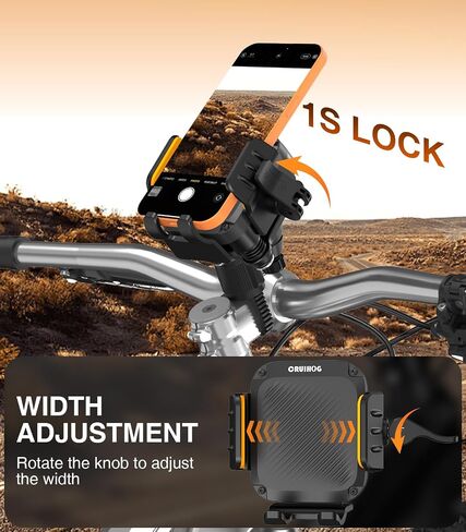 Bicycle Phone Holder,[2026 Upgrade Stem Bike Handlebars Friendly] Phone Mount for Bike Motorcycle[1S Lock][Vivration Dampener][Camera Friendly][Adjustable Clamp] Fits Most Handlebars in Saudi Arabia