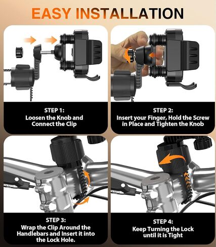 Bicycle Phone Holder,[2026 Upgrade Stem Bike Handlebars Friendly] Phone Mount for Bike Motorcycle[1S Lock][Vivration Dampener][Camera Friendly][Adjustable Clamp] Fits Most Handlebars in Saudi Arabia