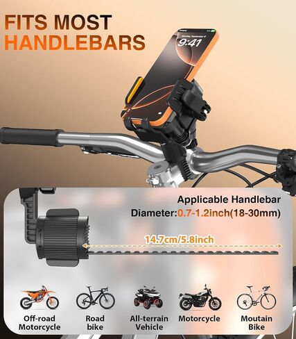 Bicycle Phone Holder,[2026 Upgrade Stem Bike Handlebars Friendly] Phone Mount for Bike Motorcycle[1S Lock][Vivration Dampener][Camera Friendly][Adjustable Clamp] Fits Most Handlebars in Saudi Arabia