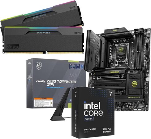 3-in-1 Combo: Intel Ultra 7 270K Plus CPU+MSI MAG Z890 Tomahawk WiFi Motherboard+Klevv 32GB DDR5 in Saudi Arabia