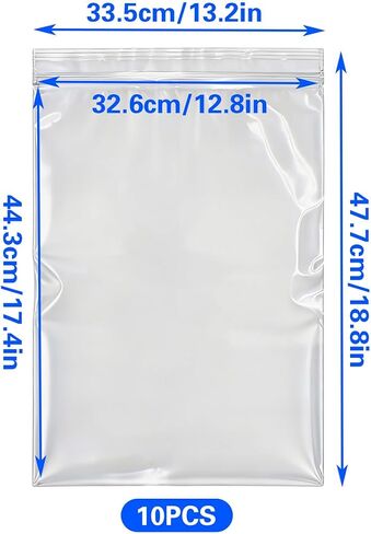 10 Pack Clear Newspaper Protector Bags, 13" x 17" Plastic Paper Sleeves, File Loaders Archival Documents Storage, Resealable Clear Bags for Newspaper Photos, Magazines, Comics, Document in Saudi Arabia