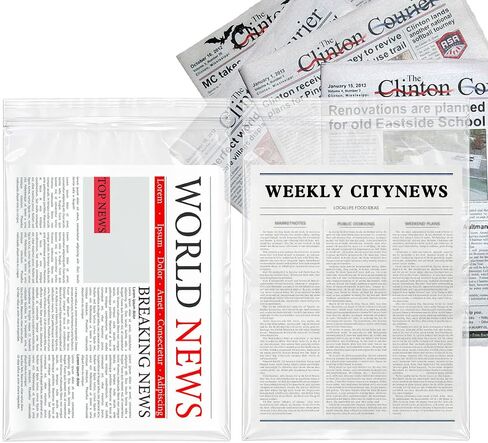 10 Pack Clear Newspaper Protector Bags, 13" x 17" Plastic Paper Sleeves, File Loaders Archival Documents Storage, Resealable Clear Bags for Newspaper Photos, Magazines, Comics, Document in Saudi Arabia