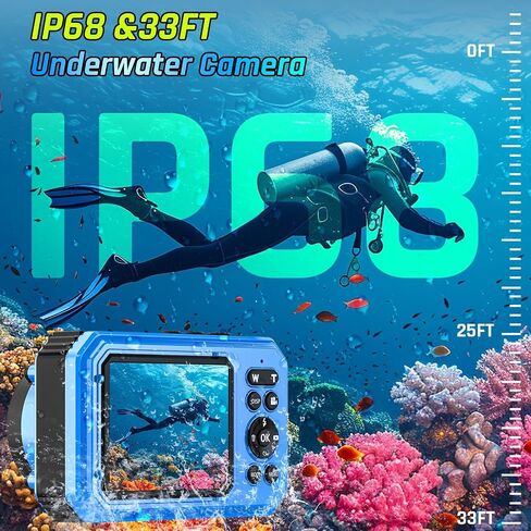 4K Underwater Camera 64MP 33FT Waterproof Camera with 32GB Card in Saudi Arabia