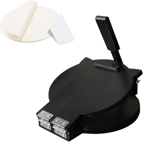 Wooden Tortilla Press 10 Inch - Tortilla Maker Bamboo Prensa para Tortillas with 50 Parchment Paper & Dough Cutter, Mexican Tortillera Press for Homemade Corn Tortillas, Burritos, Taco, Roti in Kuwait