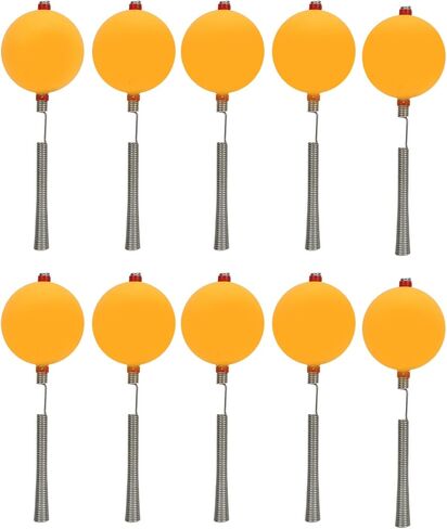 10 Pcs Ice Fishing Rod Spring Tip Ball Top Wear Resistant for Various Fishing Environments Yellow, ABS Steel in Saudi Arabia