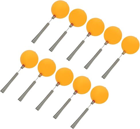 10 Pcs Ice Fishing Rod Spring Tip Ball Top Wear Resistant for Various Fishing Environments Yellow, ABS Steel in Saudi Arabia