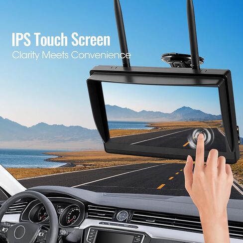 4 Magnetic Solar Wireless Backup Camera System, 10.1" IPS DVR Touchscreen, 2 Rearview + 2 Sideview Night Vision Cameras for Hitching Trailer Camper, 4x9600mAh Rechargeable Solar Battery, AT4 in Saudi Arabia