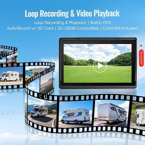 4 Magnetic Solar Wireless Backup Camera System, 10.1" IPS DVR Touchscreen, 2 Rearview + 2 Sideview Night Vision Cameras for Hitching Trailer Camper, 4x9600mAh Rechargeable Solar Battery, AT4 in Saudi Arabia