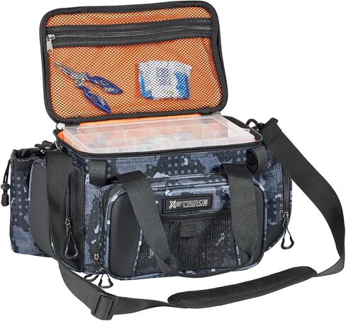X Strike Fishing Bag - Waterproof Storage with 4 3600 Tackle Box, Saltwater & Freshwater Shoulder Bag for Camping, Hunting, Hiking, Travel in Kuwait