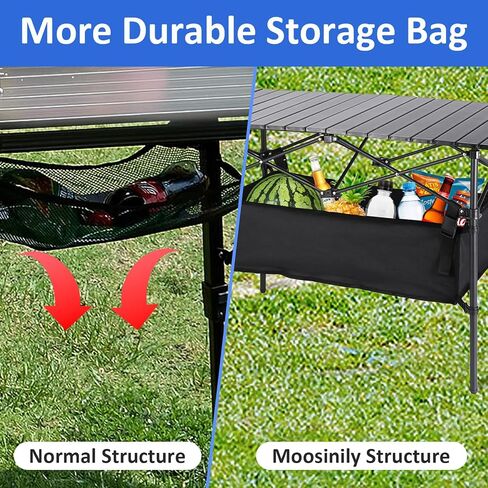 Moosinily Camping Table 4Ft Lightweight Metal Folding Picnic Camp Table Portable Roll-Up Design for Outdoor, Camp, Beach, BBQ, Patio, and Picnic with Carrying Bag 47.2''x21.6''x 19.69'' in Saudi Arabia