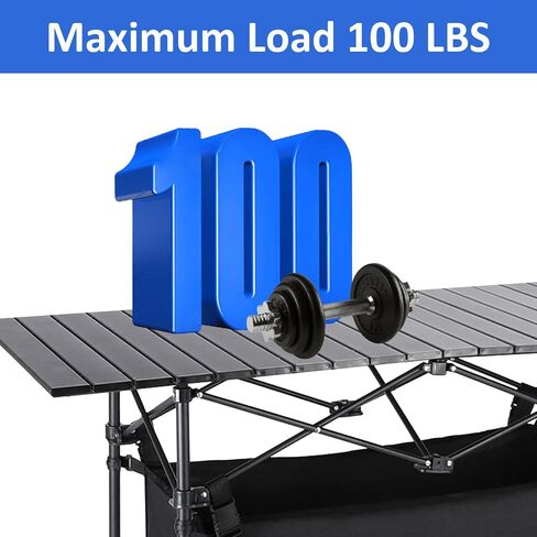 Moosinily Camping Table 4Ft Lightweight Metal Folding Picnic Camp Table Portable Roll-Up Design for Outdoor, Camp, Beach, BBQ, Patio, and Picnic with Carrying Bag 47.2''x21.6''x 19.69'' in Saudi Arabia