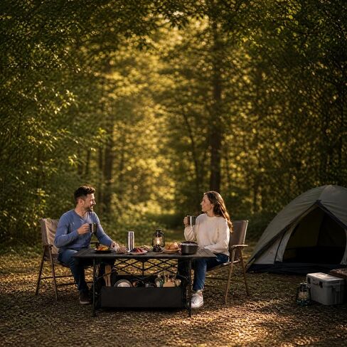 Moosinily Camping Table 4Ft Lightweight Metal Folding Picnic Camp Table Portable Roll-Up Design for Outdoor, Camp, Beach, BBQ, Patio, and Picnic with Carrying Bag 47.2''x21.6''x 19.69'' in Saudi Arabia