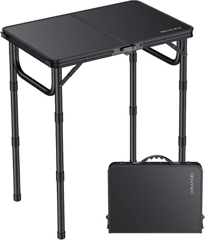 Folding Camping Table, 34.2"x15.7" 3 Adjustable Height Max 27.5" in Saudi Arabia