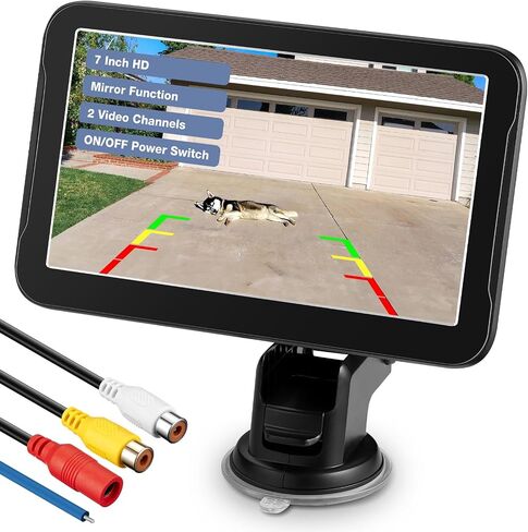 Backup Camera Monitor Only - 7 Inch HD Image Back up Camera Screen for Cars Trucks SUVs Vans RVs Trailers Campers, Dashboard/Windshield Installation, 12V/24V, Camera Not Included (7 Inch) in Saudi Arabia