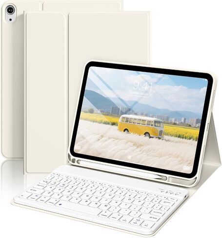 حافظة لجهاز iPad (A16) الجيل الحادي عشر/العاشر مع لوحة مفاتيح مقاس 11/10.9 بوصة 2025/2022، حافظة لوحة مفاتيح بلوتوث لاسلكية قابلة للفصل مع حامل أقلام (أرجواني) in Kuwait