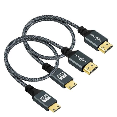Twozoh Mini HDMI to HDMI Cable 1FT, Short High-Speed HDMI to Mini HDMI Braided Cord Support 3D 4K/60Hz 1080p 720p in Saudi Arabia