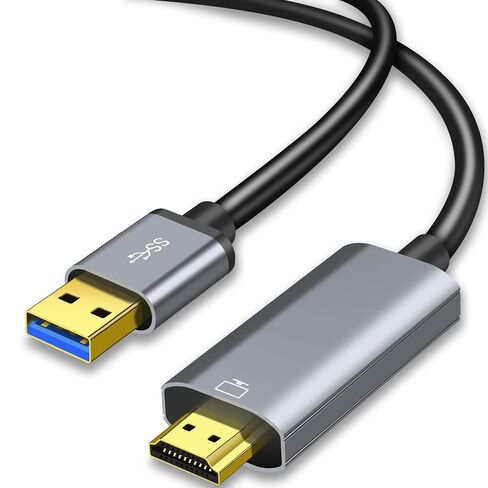 USB to HDMI Cable, Built-in Drivers, 6.6FT USB 3.0 to HDMI Male Cable HD 1080P Monitor Converter Cord with Audio for Desktop, Laptop, Monitor, Projector, HDTV Compatible with Windows/MAC /Android OS in Saudi Arabia