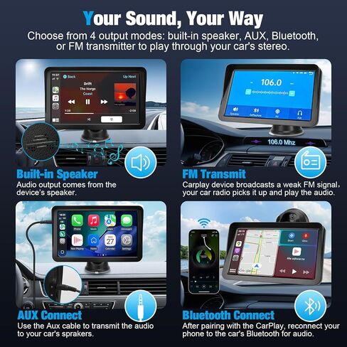 Carplay Screen for Car, 9 inch Wireless Carplay (Black) in Saudi Arabia