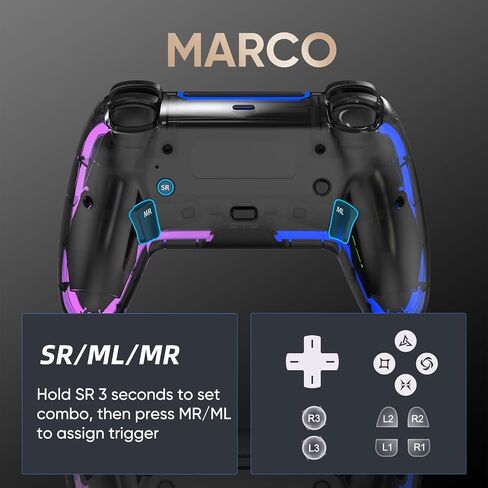 BETMI Wireless Controller for PS5, Pro/Slim/MAC/PC (Transparent Black) in Saudi Arabia