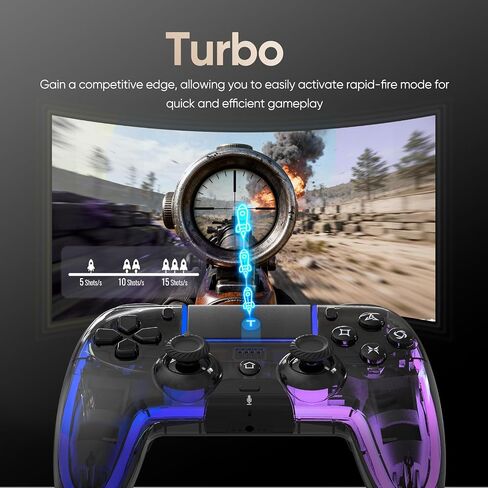 BETMI Wireless Controller for PS5, Pro/Slim/MAC/PC (Transparent Black) in Saudi Arabia